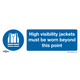 High Visibility Jackets Must Be Worn Beyond This Point Safety Sign - Rigid Plastic