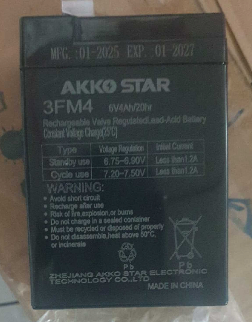 AKKO STAR 3FM4 Lead Acid Battery – 6V 4Ah (20hr)