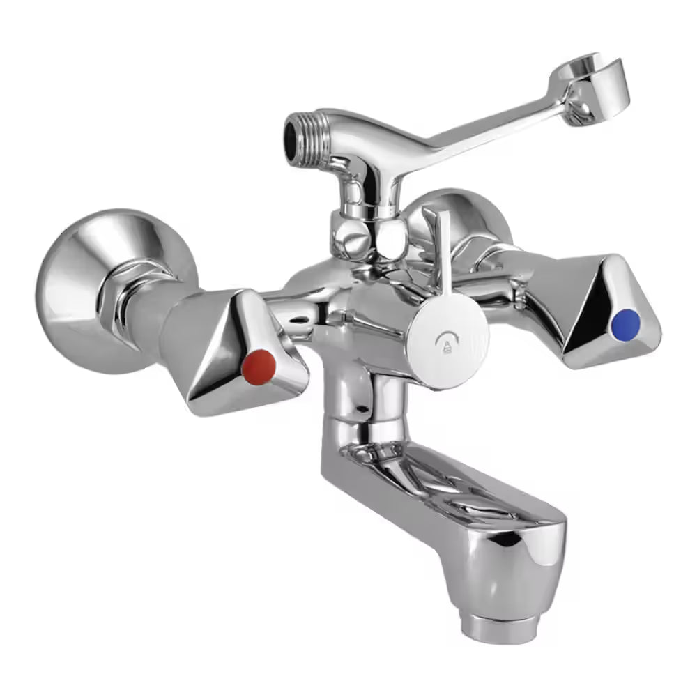 Essco Jaquar (TQT-CHR-516A) 375 mm Long Braided Hoses & Monoblock Basin Mixer with U Shaped Round Casted Spout - Chrome