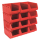 Plastic Storage Bin 210 x 355 x 165mm Red Pack of 12 [TPS412R]