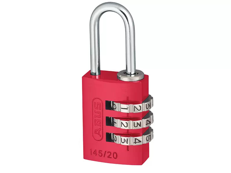 ABUS 145/20 Aluminium Combination Padlock Red