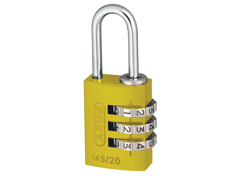 ABUS 145/20 Aluminium Combination Padlock Yellow