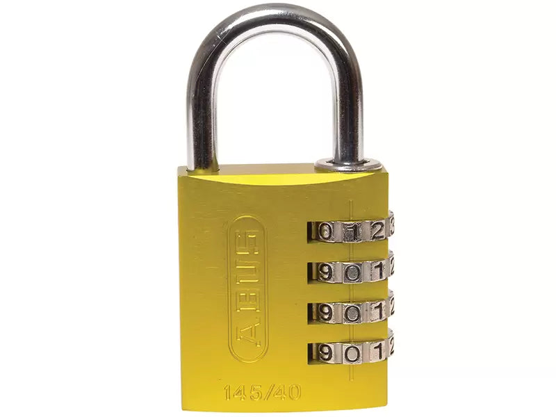 ABUS 145/40 Aluminium Combination Padlock Yellow