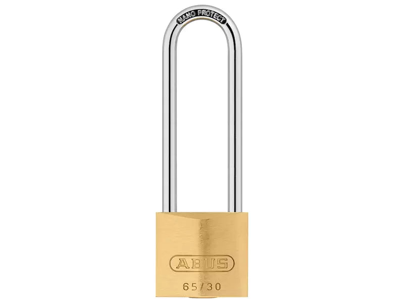 ABUS 65/30mm Brass Padlock Long Shackle 60mm