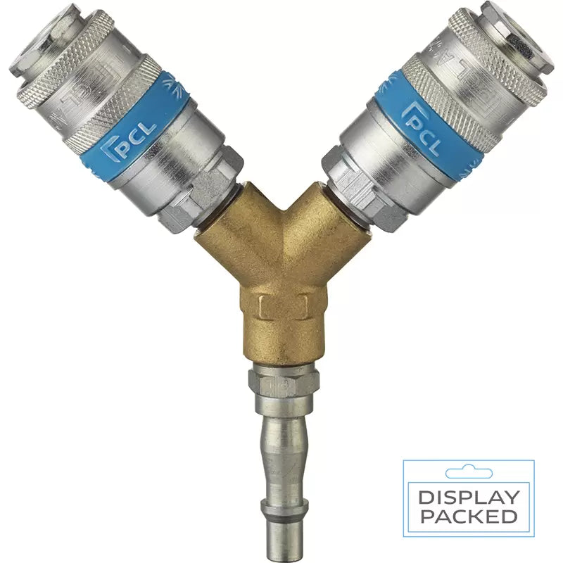 PCL AC6105 - Airflow Twin Coupling to Standard Adaptor (Skin Packed)