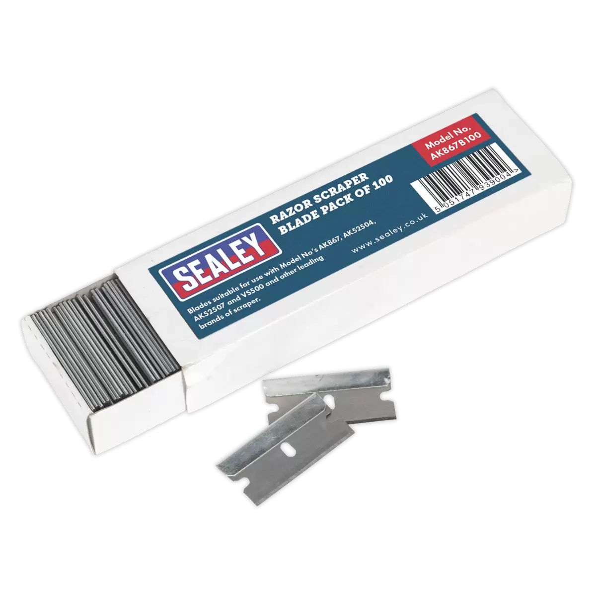 Sealey Razor Scraper Blade - Pack of 100