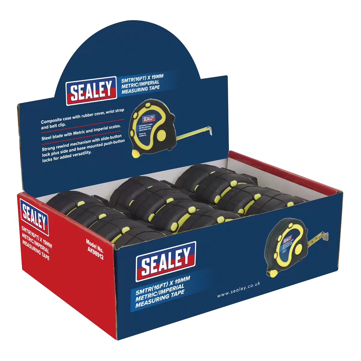 Sealey Rubber Tape Measure 5m