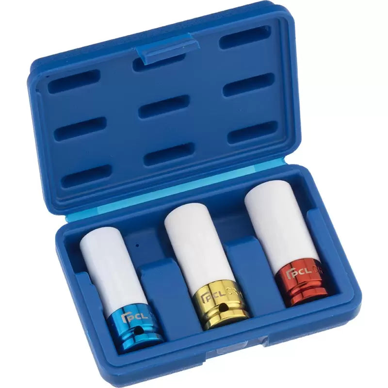 3 Piece Alloy Wheel Deep Impact Socket Set 1/2 Drive