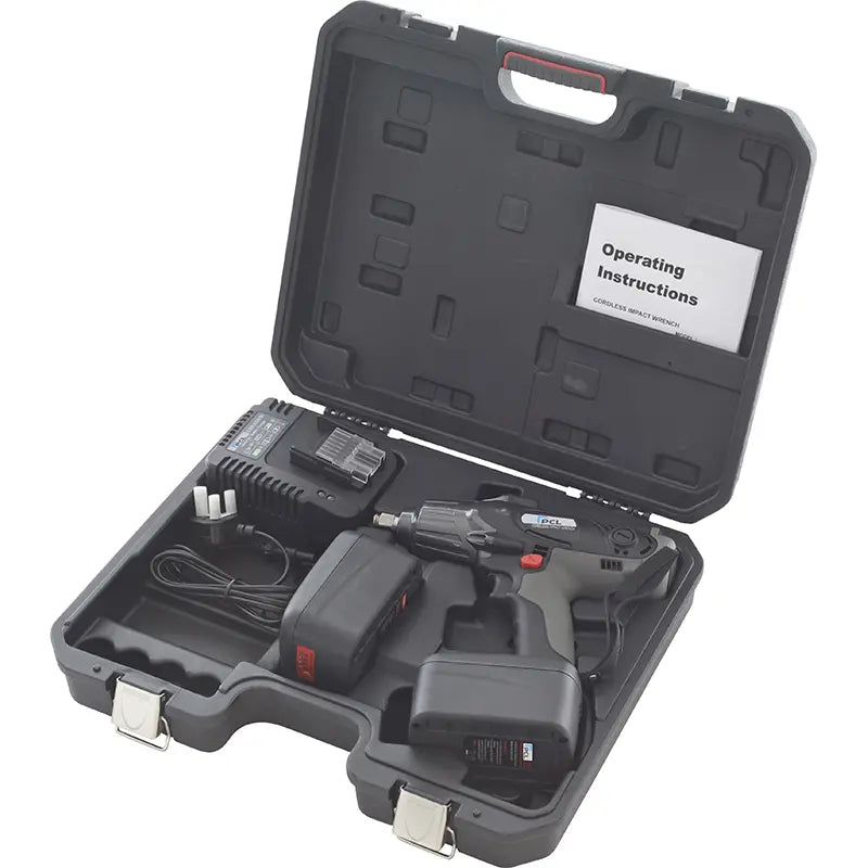 PCL APC218/2B - Cordless Impact Wrench (18V, 3.0 Ah), 1/2 Drive (c/w 2 x Batteries, Charger & Case)