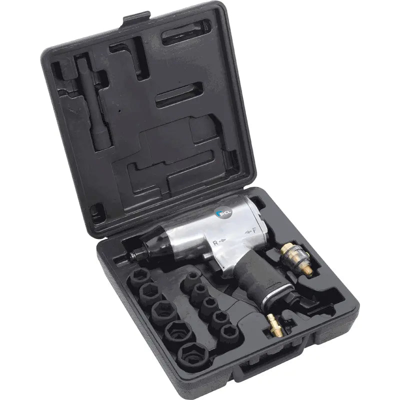 Impact Wrench Set 1/2 Drive Includes Sockets & Case