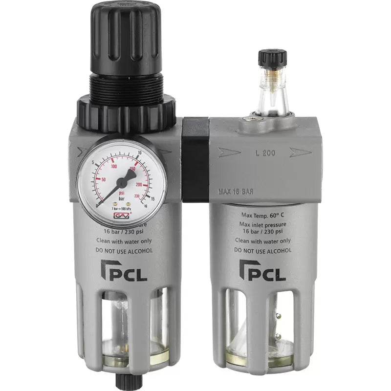 PCL ATCFRL12 - Air Treatment Filter/Regulator/Lubricator 0-170 psi/0-12 bar, 1/2 Ports