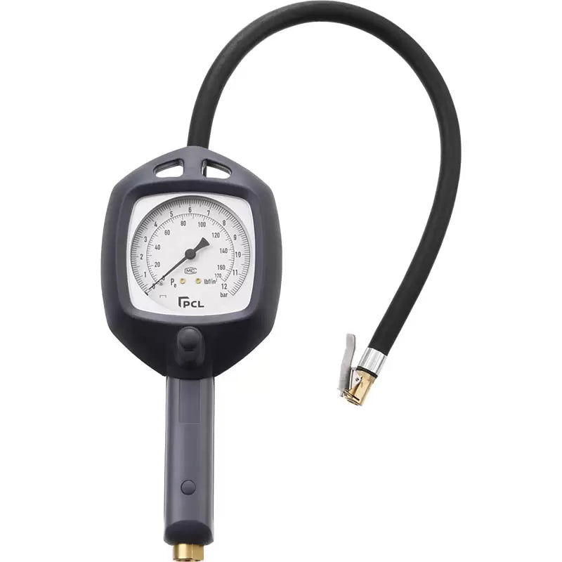 Dial Gauge Inflator 0-170 psi & 0-12 bar 0.5m Hose Euro