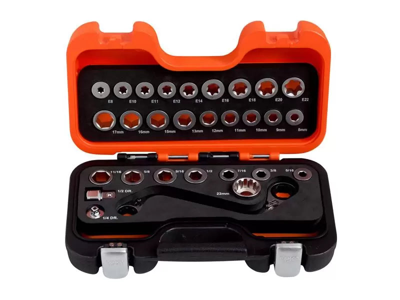 BAHCO S Type Ratchet Ring Wrench Set 29pc