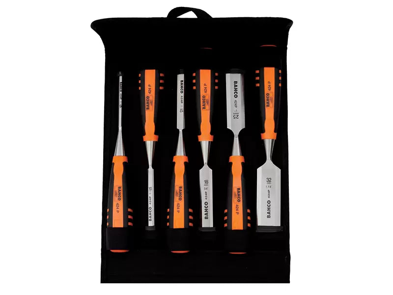 BAHCO Bevel Edge Chisel Set 6pc Pouch