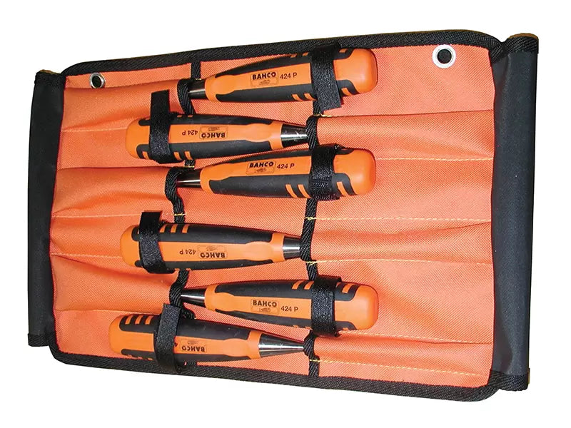 BAHCO Bevel Edge Chisel Set Roll 6 Piece