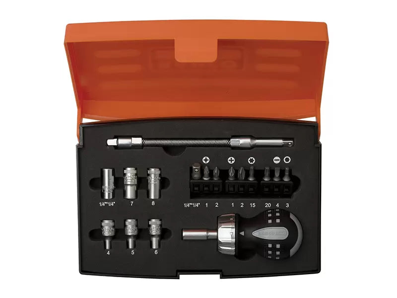 BAHCO Stubby Ratchet Screwdriver Set 18 Piece
