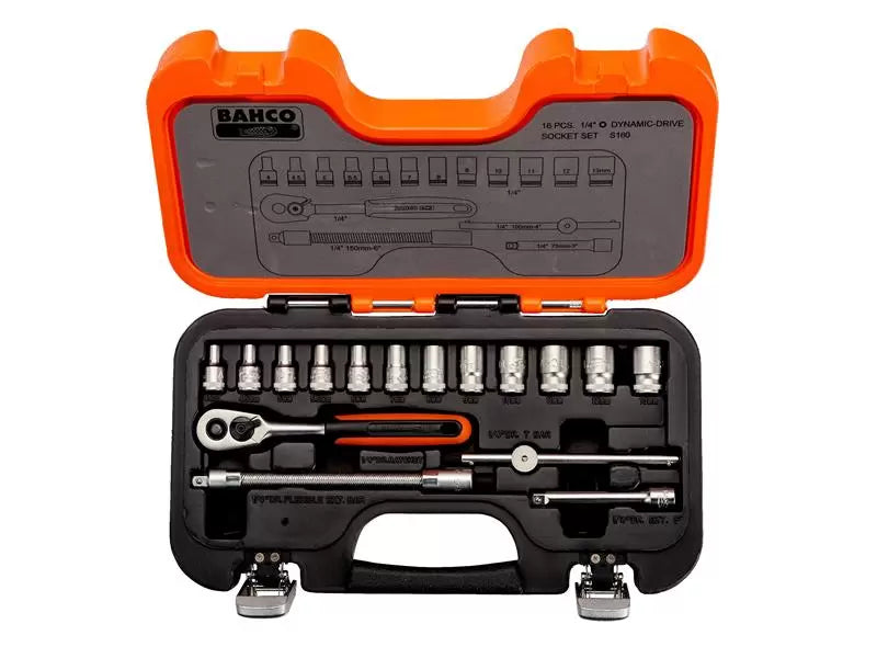BAHCO Socket Set 16 Piece 1/4in Drive