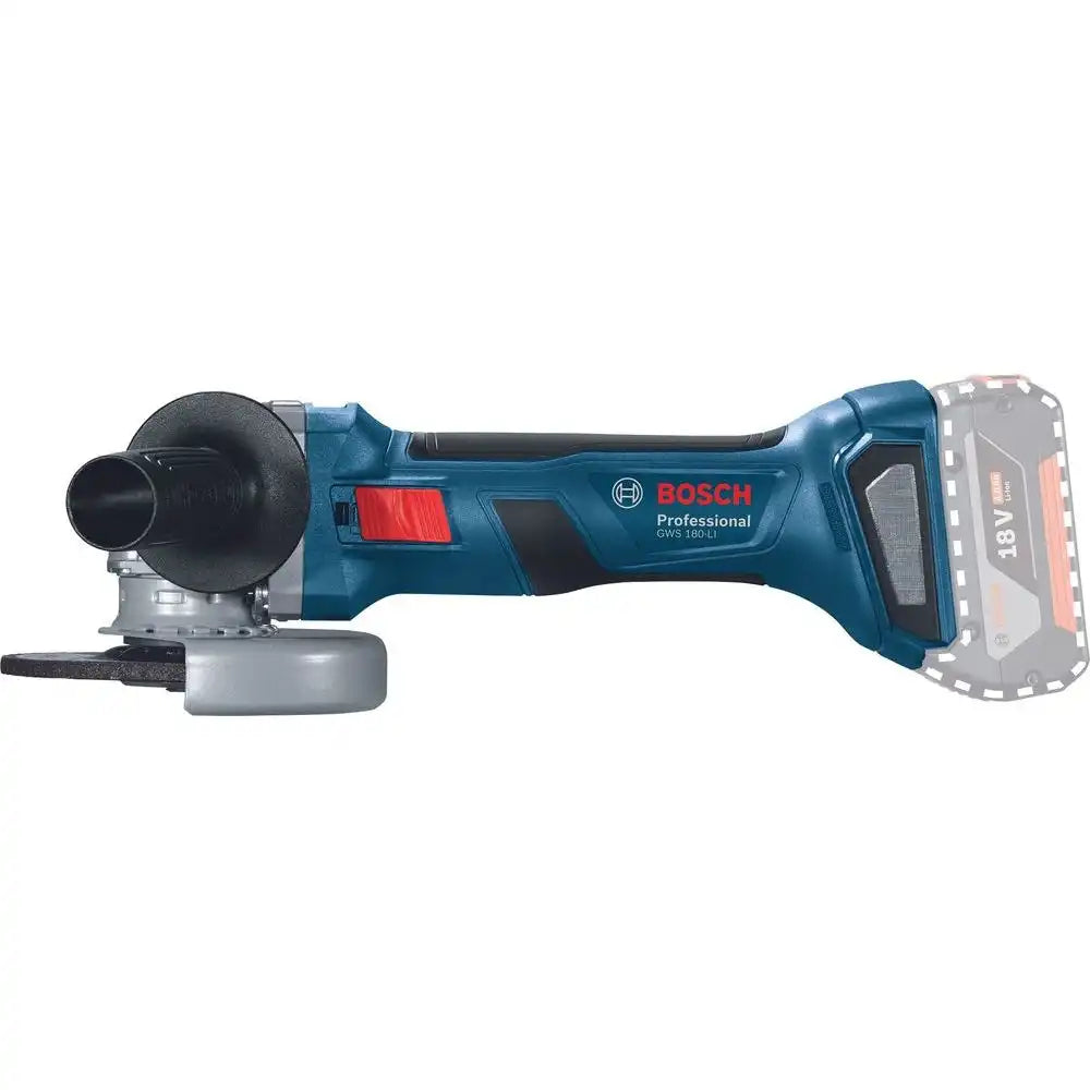 Bosch 18V 4.5-In. Professional Cordless Angle Grinder GWS 180-LI-EC, 115mm, 1000W, Brushless