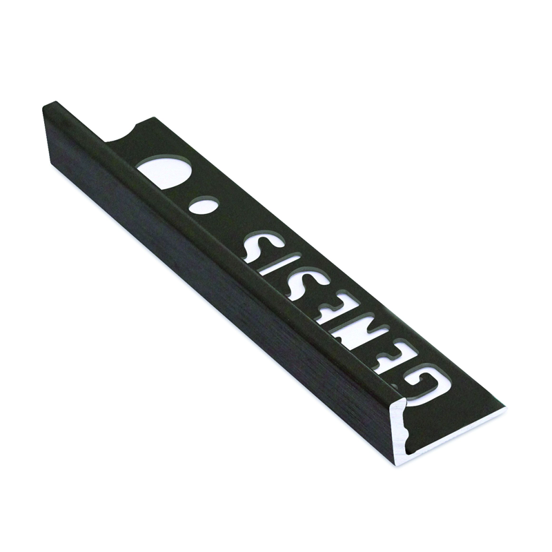 Genesis Brushed Black Straight Edge Aluminium Tile Trim ESA 2.5m