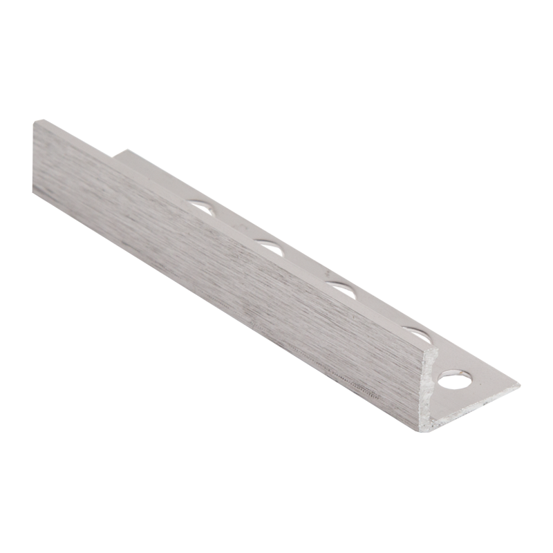Genesis Brushed Chrome Straight Edge Aluminium Tile Trim ESA 2.5m