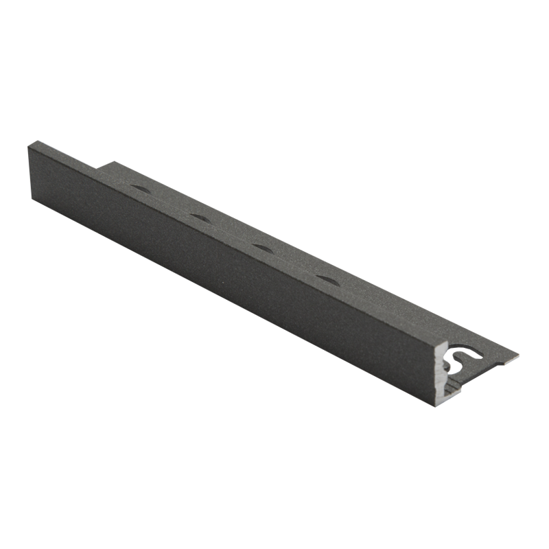 Genesis Textured Dark Granite Straight Edge Aluminium Tile Trim ESA 2.5m