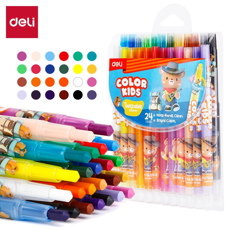 Deli Water Drop Crayons, 24 Colors, Pack of 24