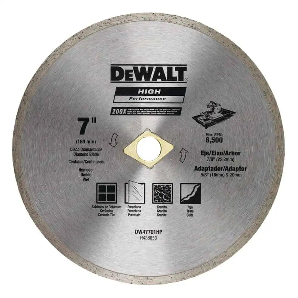 DeWalt DW47701HP Continuous Rim Diamond Blade – 7 Inch (178 × 5 × 22mm)