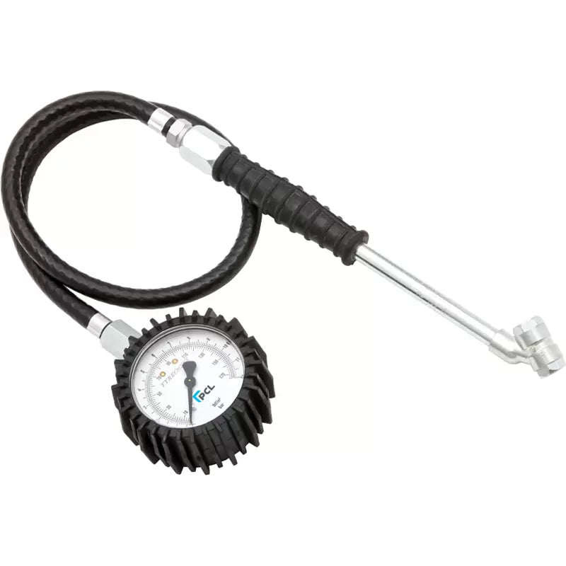 Tyre Check Dial Gauge 63mm Dia 0-170 psi & 0-12 bar Twin Hold-On