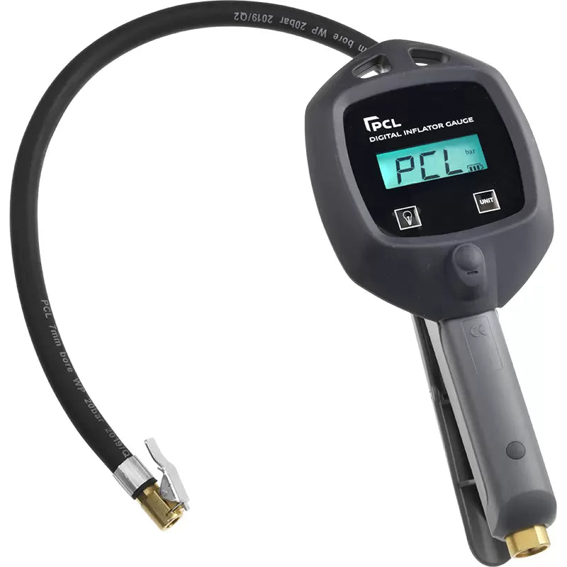 PCL DTI081 - Digital Inflator Gauge 0.53m (21) Hose with Euro Connector