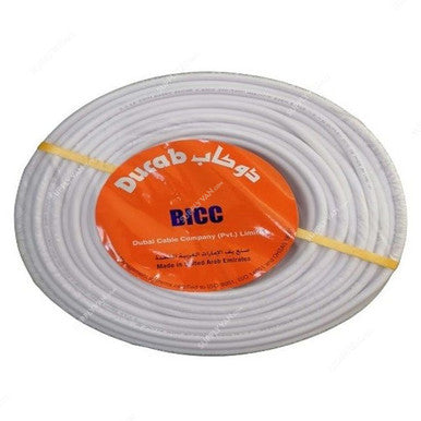 Ducab Five Core Cable, PVC, 6MM x 100 Yards, White