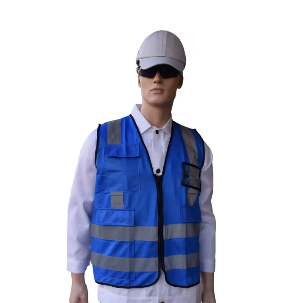 Empiral Zipper Safety Vest, Size S4, Straight-Back Reflective Zipper Safety Vest for Day/Night Visibility - Blue