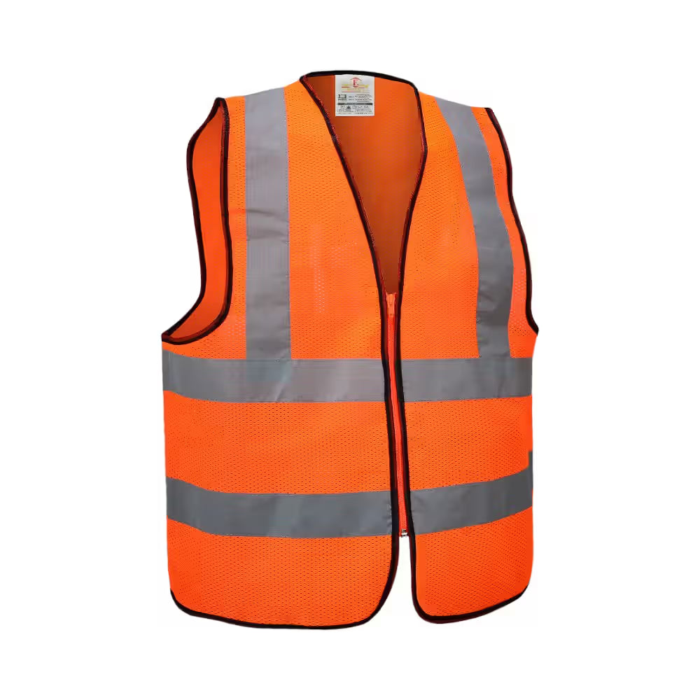 Empiral Glitz Zipper Safety Vest, Small Size, High-Visibility Safety Vest with Secure Zipper - Orange