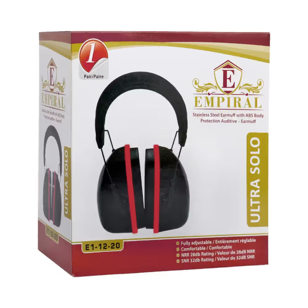 Empiral Solo Xtreme HD Universal Headband Ear Muffs, Black/Red