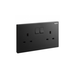 Galion - 2 gangs British Standard switched single pole socket outlet - 13A