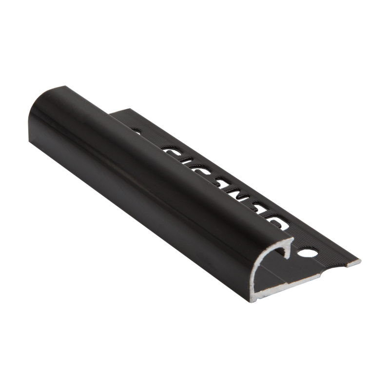 Genesis Black Powder Coated Round Edge Tile Trim 2.5m EAQ