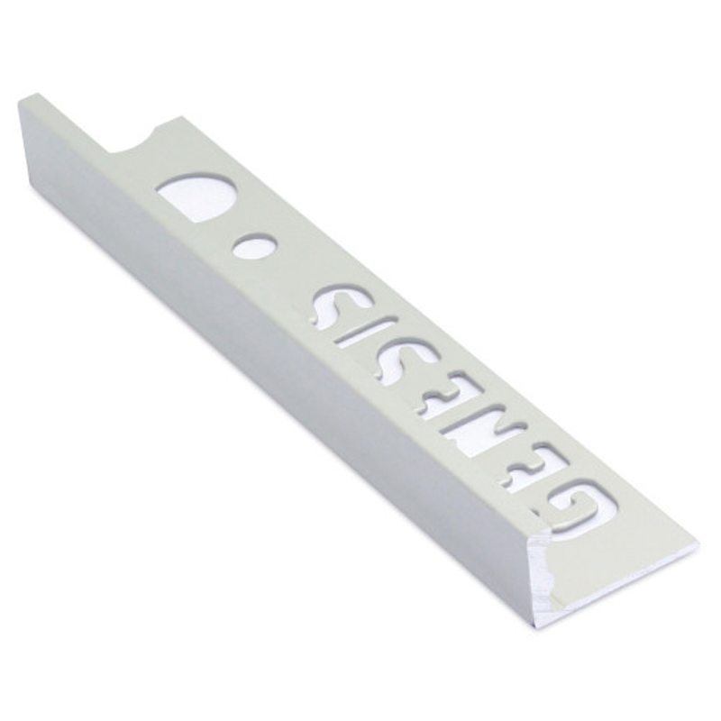 Genesis Straight Edge Matt Silver Aluminium Tile Trim ESA 2.5m