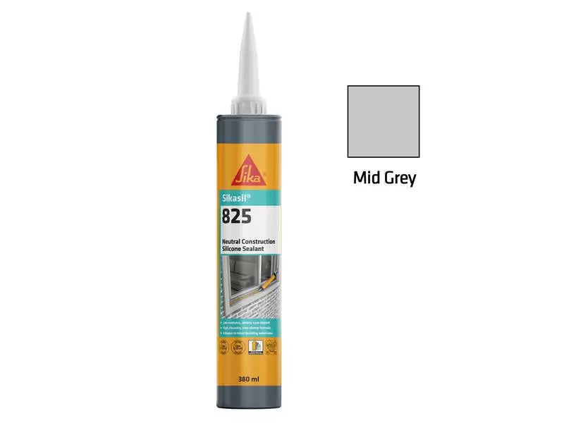 Everbuild - EVB835411 - Sikasil®-825 Silicone Sealant Mid Grey 380ml