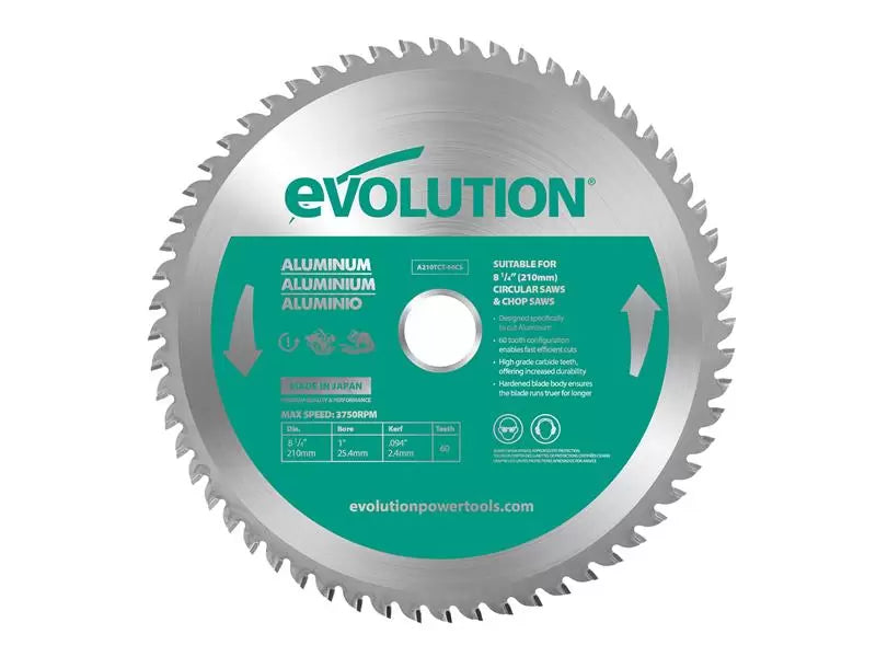 Evolution Aluminium Cutting Circular Saw Blade 210mm