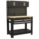Superline PRO® Workbench with Pegboard Back Panel, Power Bar & Wooden Worktop