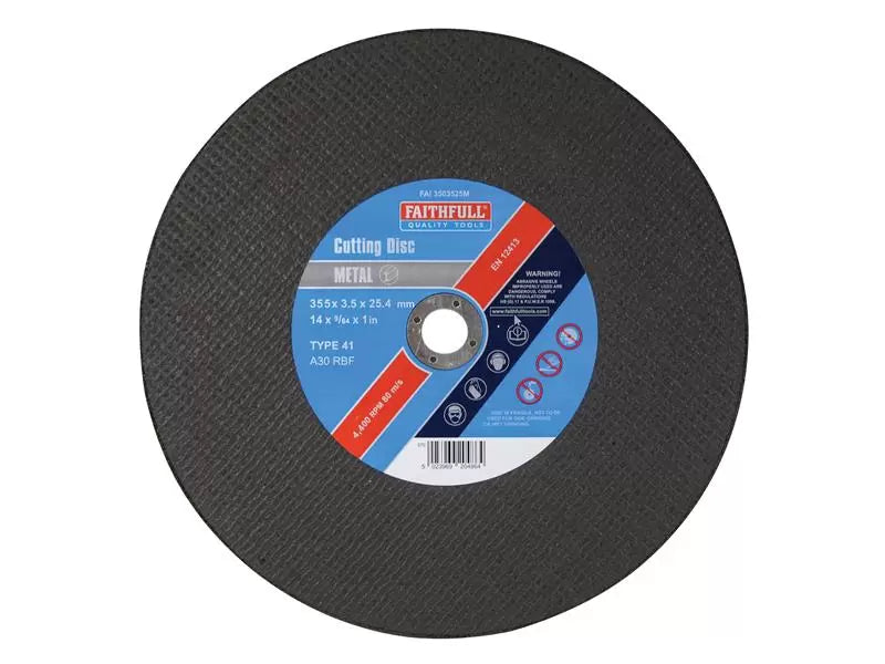 Faithfull - FAI3503525M - Metal Cut Off Disc 355 x 3.5 x 25.4mm