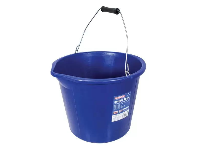 Faithfull - FAI3GBUCKIN - Builder's Industrial Bucket 14 litre (3 gallon) - Blue
