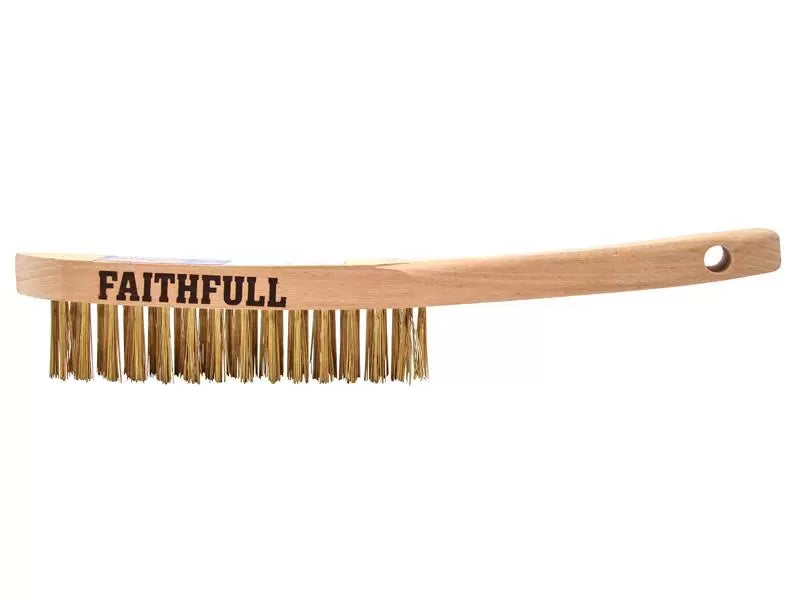 Faithfull - FAI680B3F - Brass Scratch Brush, Three Row