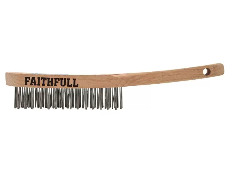 Faithfull - FAI680S3F - Heavy-Duty Stainless Steel Scratch Brush, 3 Row