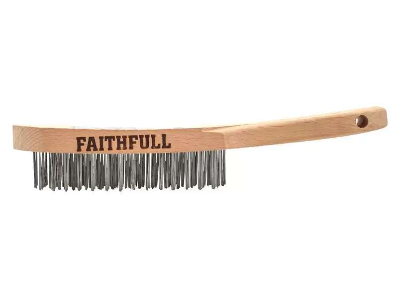 Faithfull - FAI680S4F - Heavy-Duty Stainless Steel Scratch Brush, 4 Row