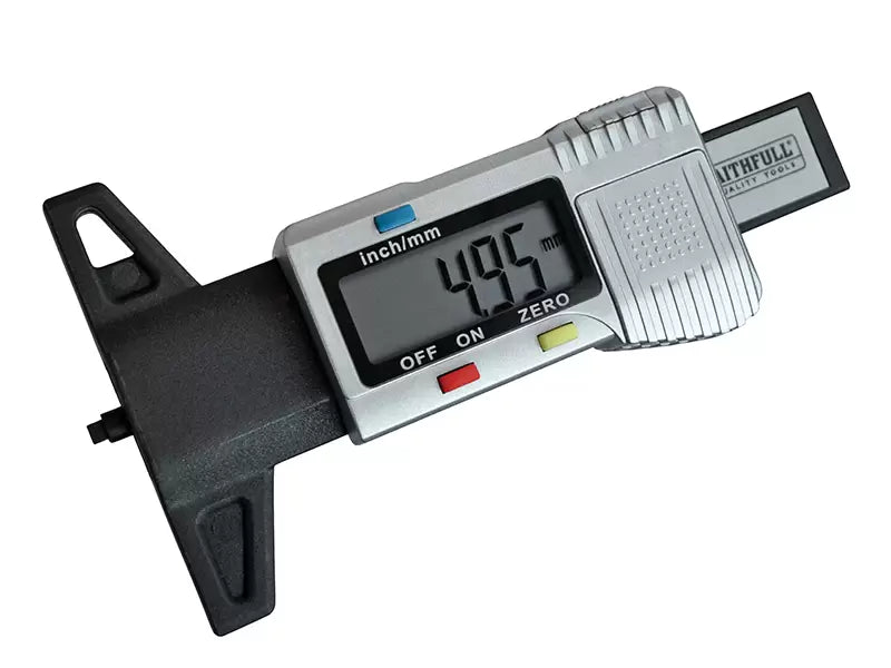 Faithfull - FAIAUDEPTH - Tyre Depth Gauge Digital Readout 0-25mm