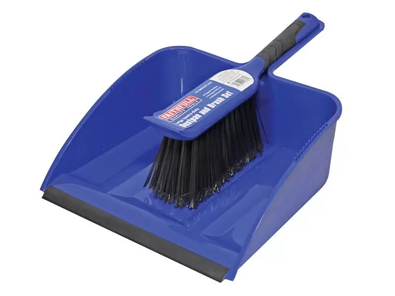Faithfull - FAIBRDUSTLRG - Large Plastic Dustpan & Brush Set