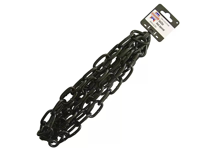 Faithfull - FAICHCUT60B - Black Japanned Chain 6.0mm x 2.5m - Max. Load 250kg