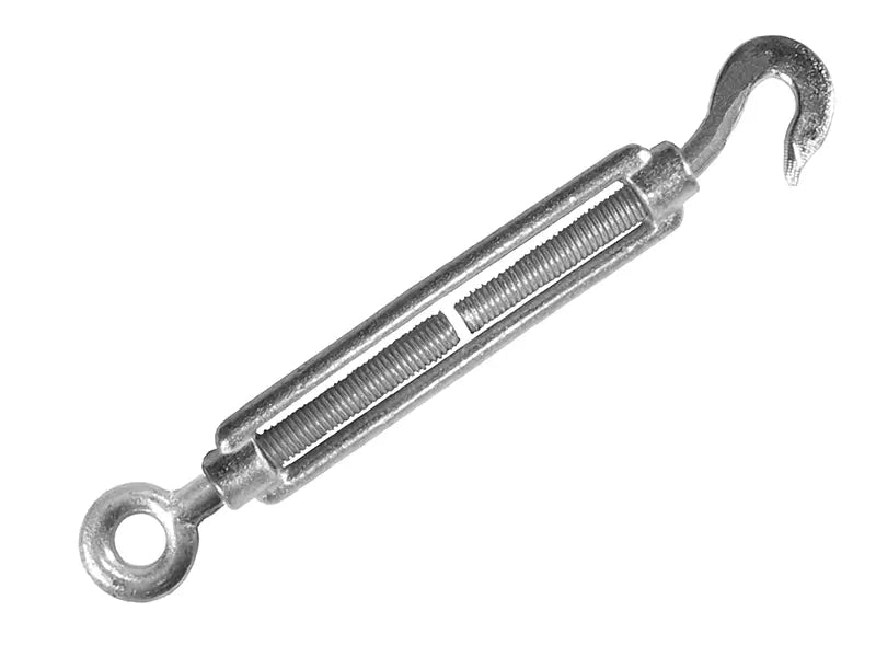 Faithfull - FAICHSCREW8 - Straining Screw 8mm Hook & Eye Galvanised 104mm (Pack 2)