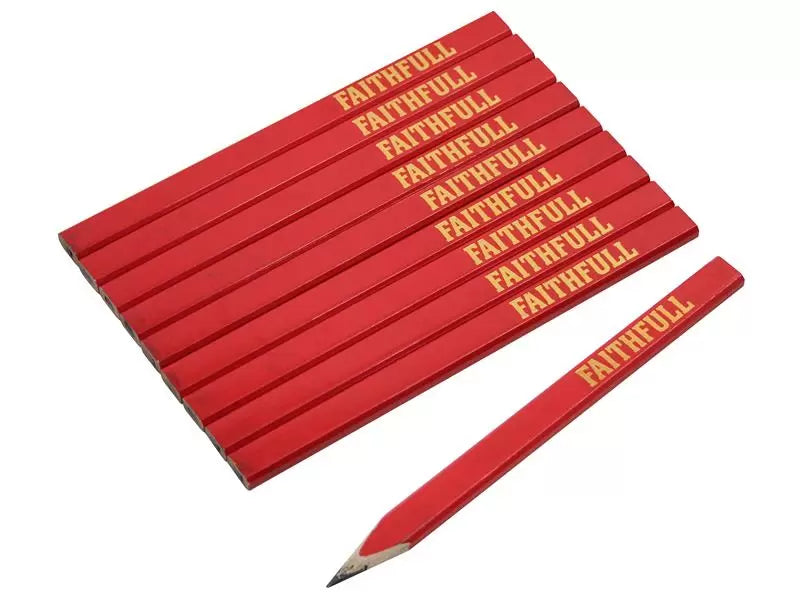 Faithfull Carpenter Pencils Red