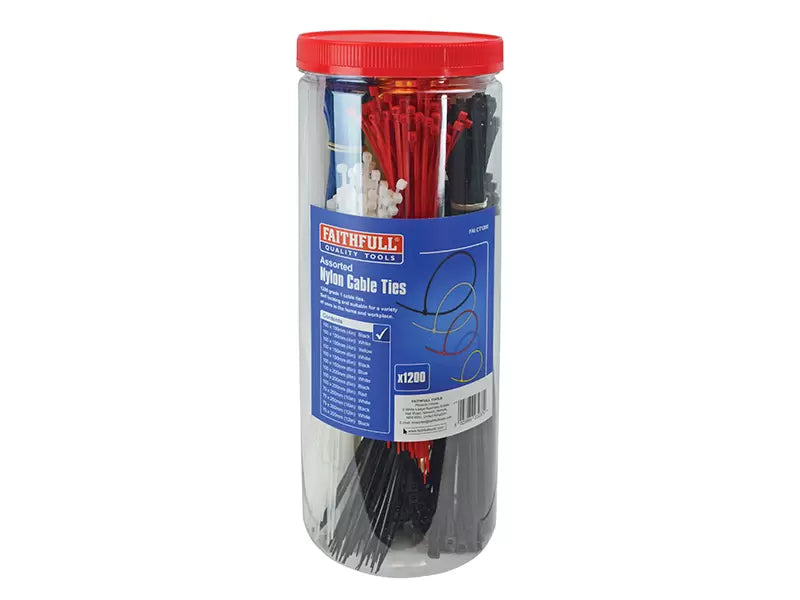 Faithfull - FAICT1200 - Cable Ties (Barrel Pack 1200)